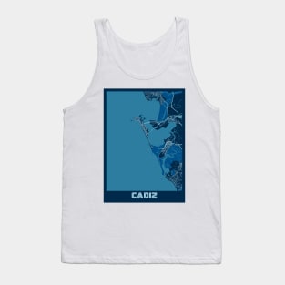 Cadiz - Spain Peace City Map Tank Top